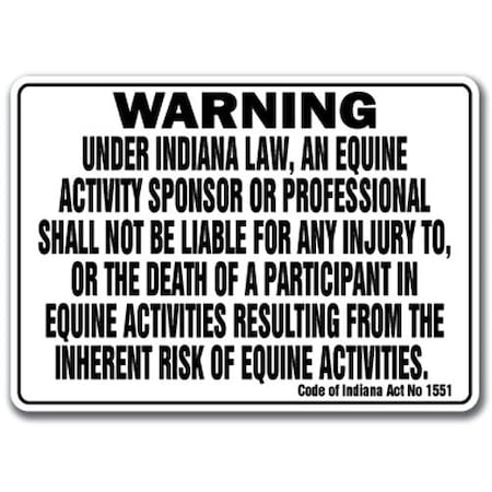 Signmission 14 in Height, 10 in Width, Plastic, 10" x 14", WS-Indiana Equine WS-Indiana Equine